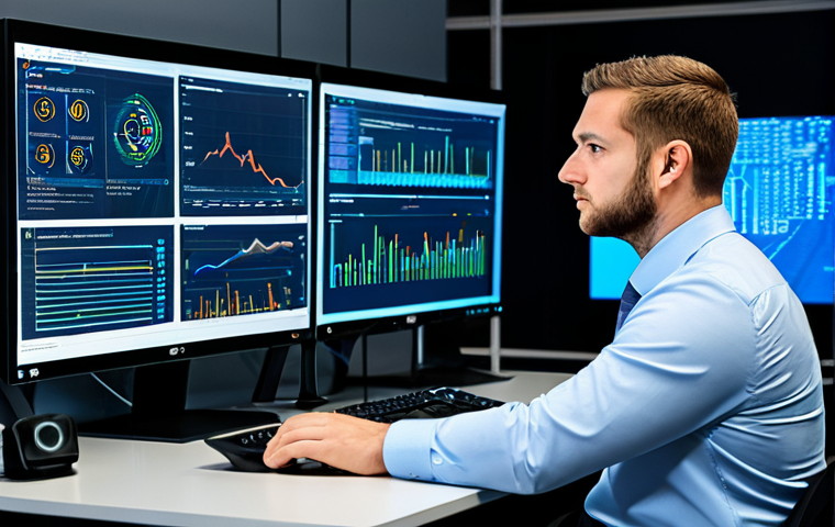 A professional network architect, focused, wearing a modest business suit, seated at a sleek modern desk in a high-tech office with large display monitors. The screens show intricate virtual network diagrams, cloud service dashboards with icons for AWS, Azure, and GCP, and lines of code (Python/Terraform). The lighting is bright and professional. The subject is fully clothed, appropriate attire, safe for work, professional, modest clothing, perfect anatomy, correct proportions, natural pose, well-formed hands, proper finger count, natural body proportions, high-quality, ultra-detailed professional photography.