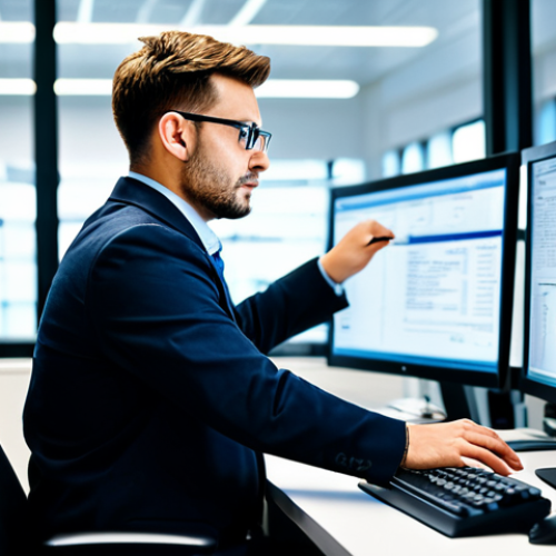 **

A network engineer in a modern office environment, fully clothed in professional attire, working with automated network management software on a computer. The scene depicts efficiency and streamlined workflow. Safe for work, appropriate content, perfect anatomy, natural proportions, professional setting, modest clothing.

**